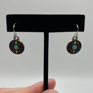 NWOT multicolored dangle, silver earrings